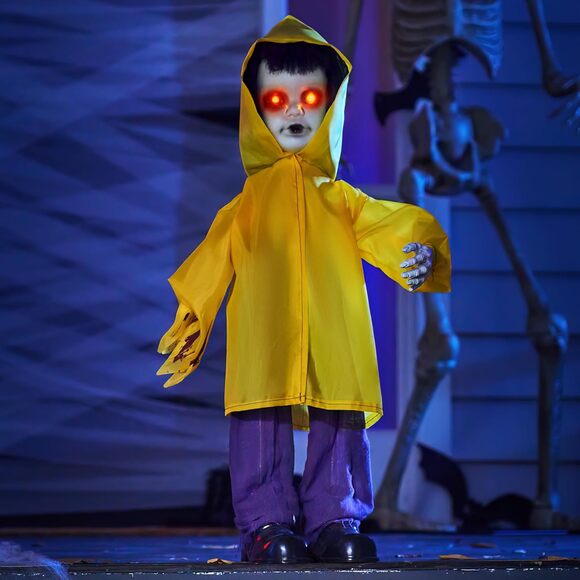 34“ Life Size Animatronics Ghost Decor Props with Glowing Eyes Sound Activated - Picture 5 of 5